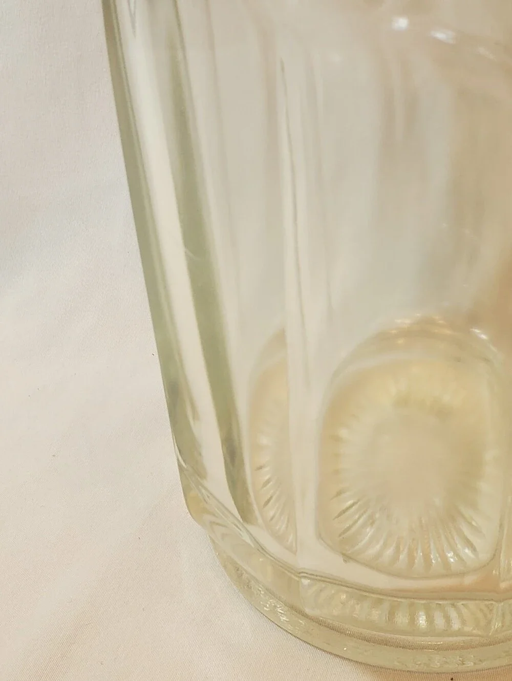 Depression Glass Vtg Clear Glass Panel Pitcher - Classic Beverage Server Ice Lip